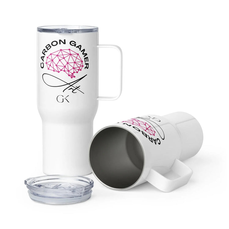 Carbon Gamer | Travel mug with a handle GeorgeKenny Design