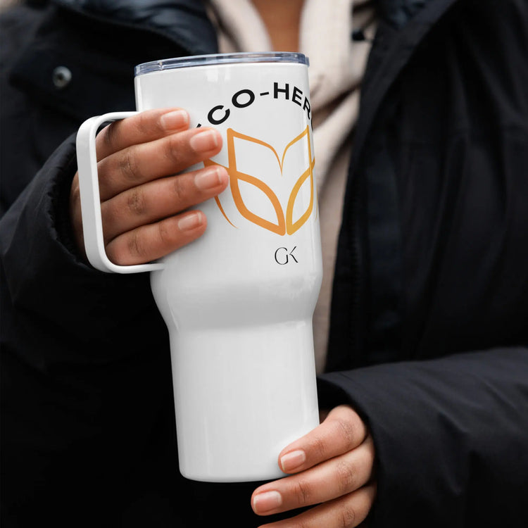 Eco Hero | Travel mug with a handle GeorgeKenny Design