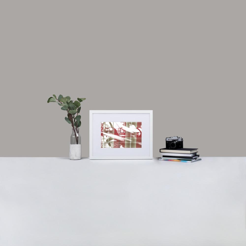 Ballet Practice- Framed Print with Mat - Balmoral Check - GeorgeKenny Design