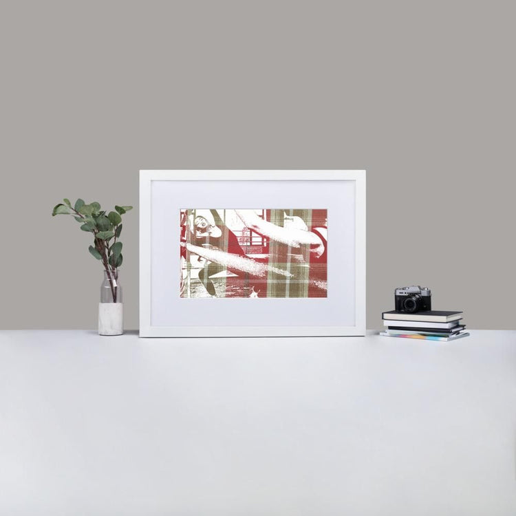 Ballet Practice- Framed Print with Mat - Balmoral Check - GeorgeKenny Design