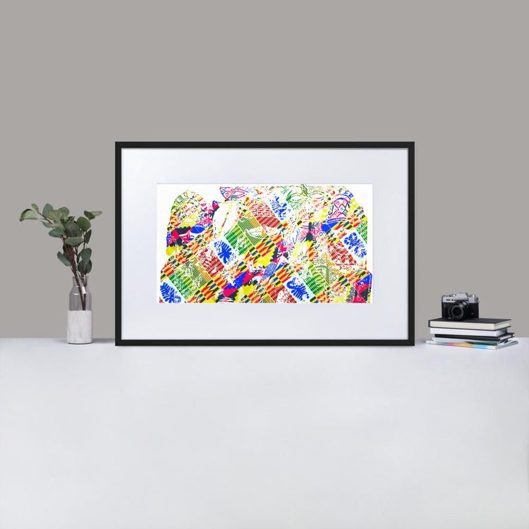 Benin Bronzes - Framed Print With Mat - African Inspired - GeorgeKenny Design