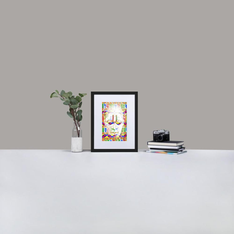Benin Ivory Mask - Framed Print With Mat - African Inspired - GeorgeKenny Design