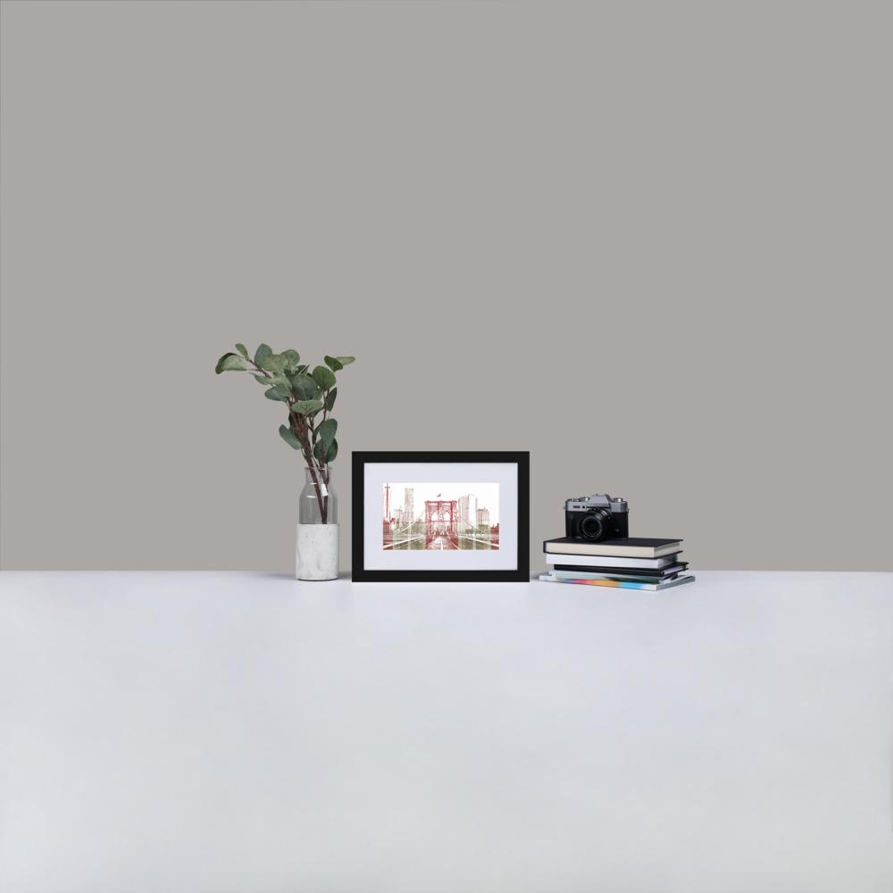 Brooklyn Bridge - Framed Print with Mat - Balmoral Check - GeorgeKenny Design