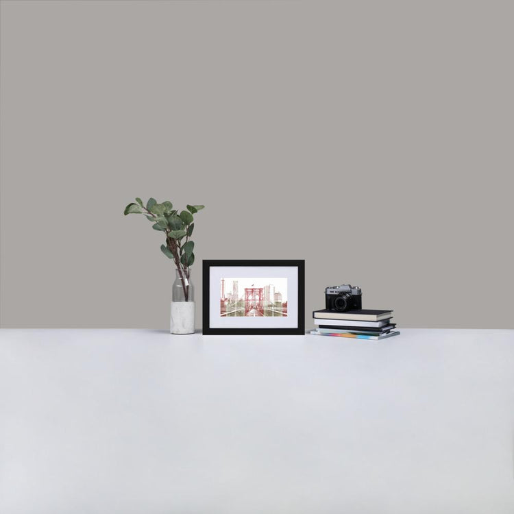 Brooklyn Bridge - Framed Print with Mat - Balmoral Check - GeorgeKenny Design