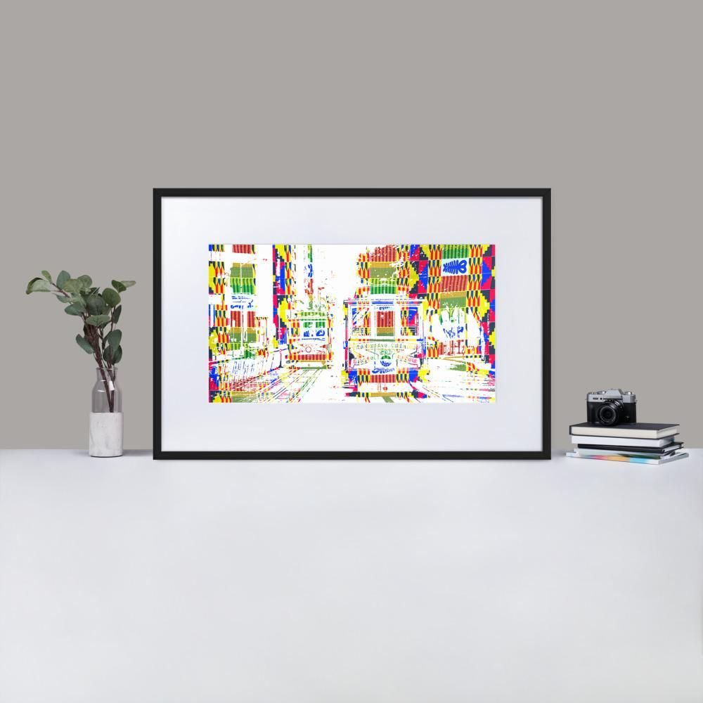 Cable Cars San Francisco - Framed Print with Mat - African Inspired - GeorgeKenny Design