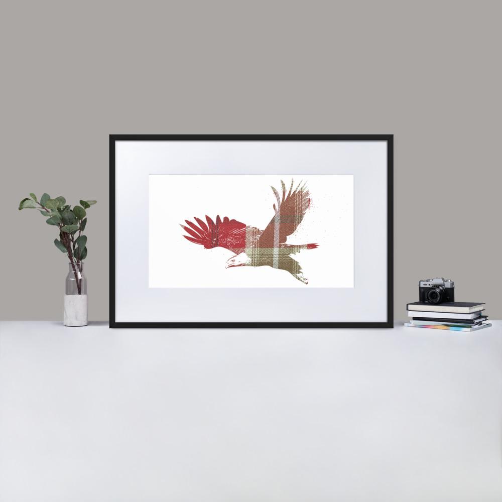 Flight - Framed Print with Mat - Balmoral Check - GeorgeKenny Design