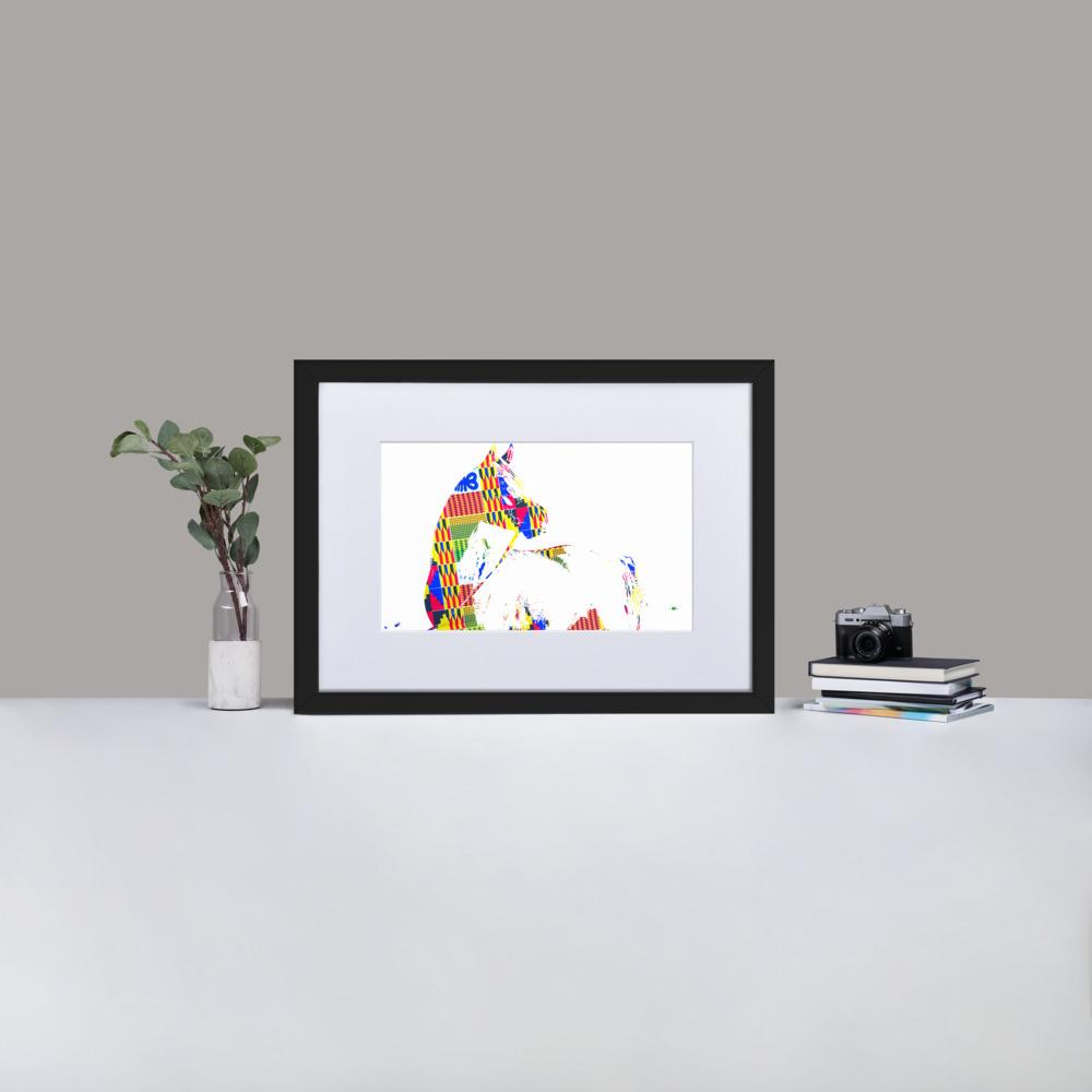 Horse Back - Framed Print with Mat - African Inspired - GeorgeKenny Design