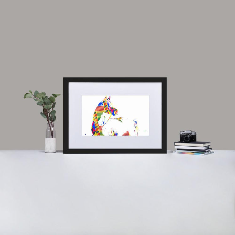 Horse Back - Framed Print with Mat - African Inspired - GeorgeKenny Design