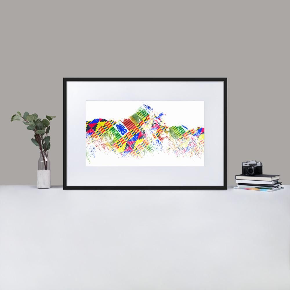 Prowling Lion - Framed Print with Mat - African Inspired - GeorgeKenny Design