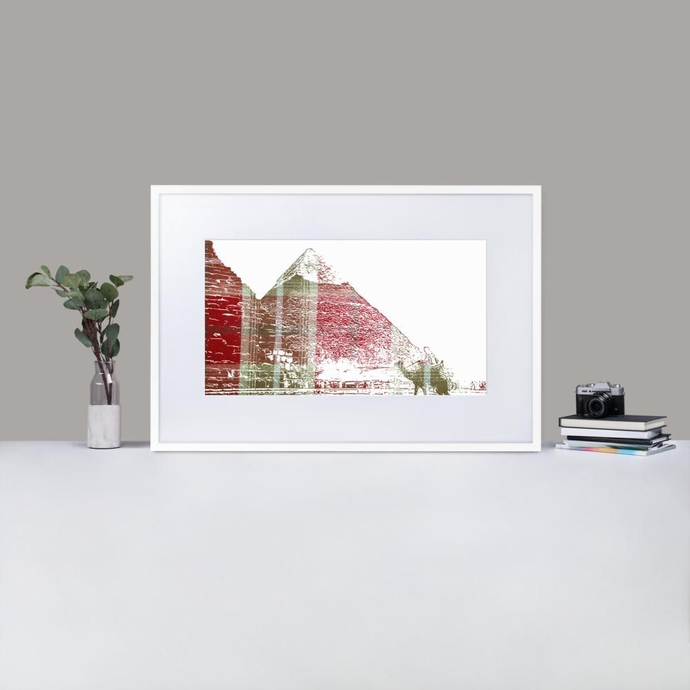 Pyramids of Egypt - Framed Print with Mat - Balmoral Check - GeorgeKenny Design