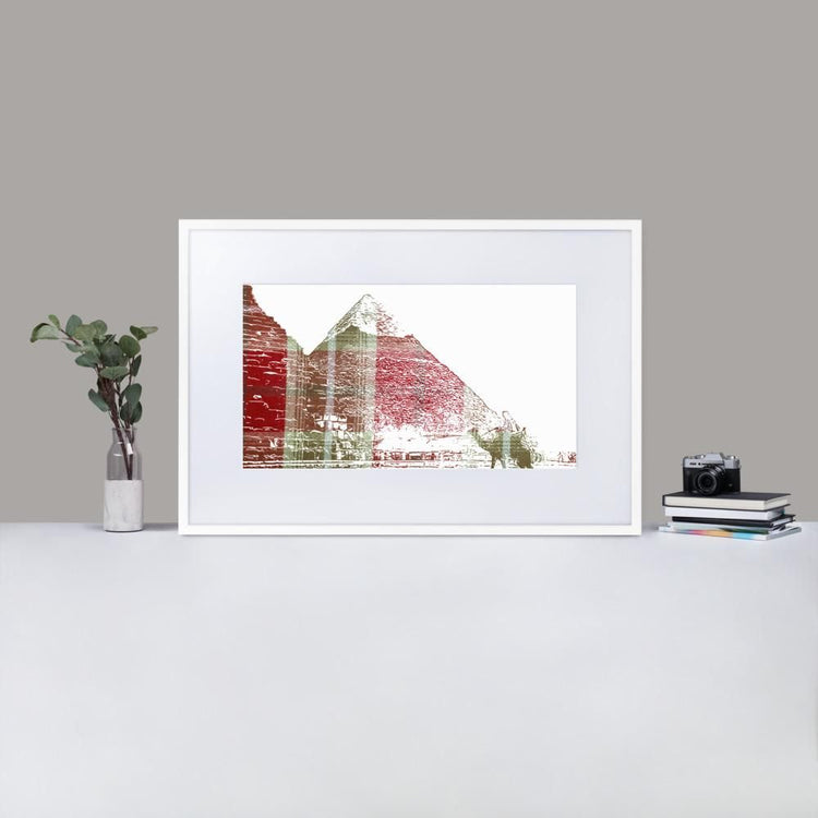 Pyramids of Egypt - Framed Print with Mat - Balmoral Check - GeorgeKenny Design