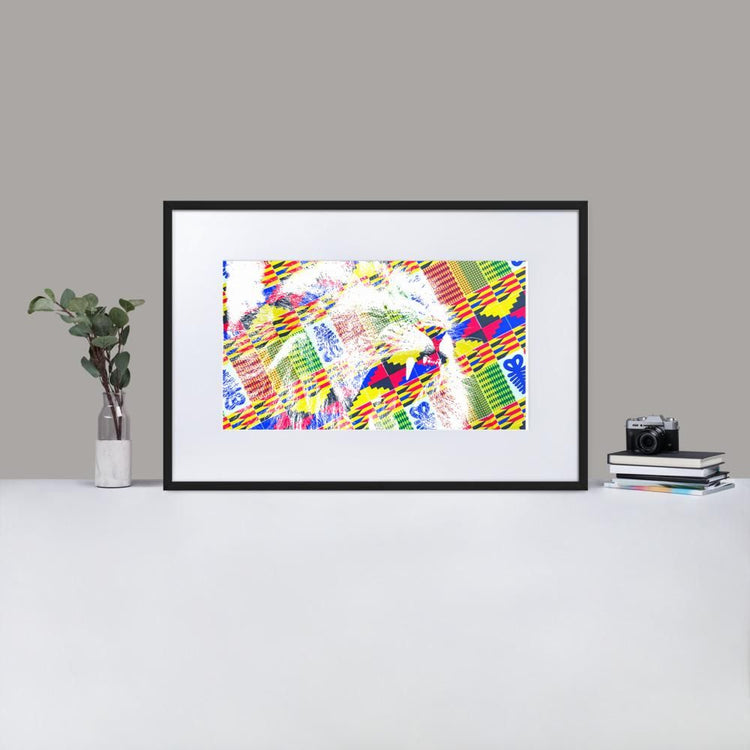 Roar - Framed Print with Mat - African Inspired - GeorgeKenny Design