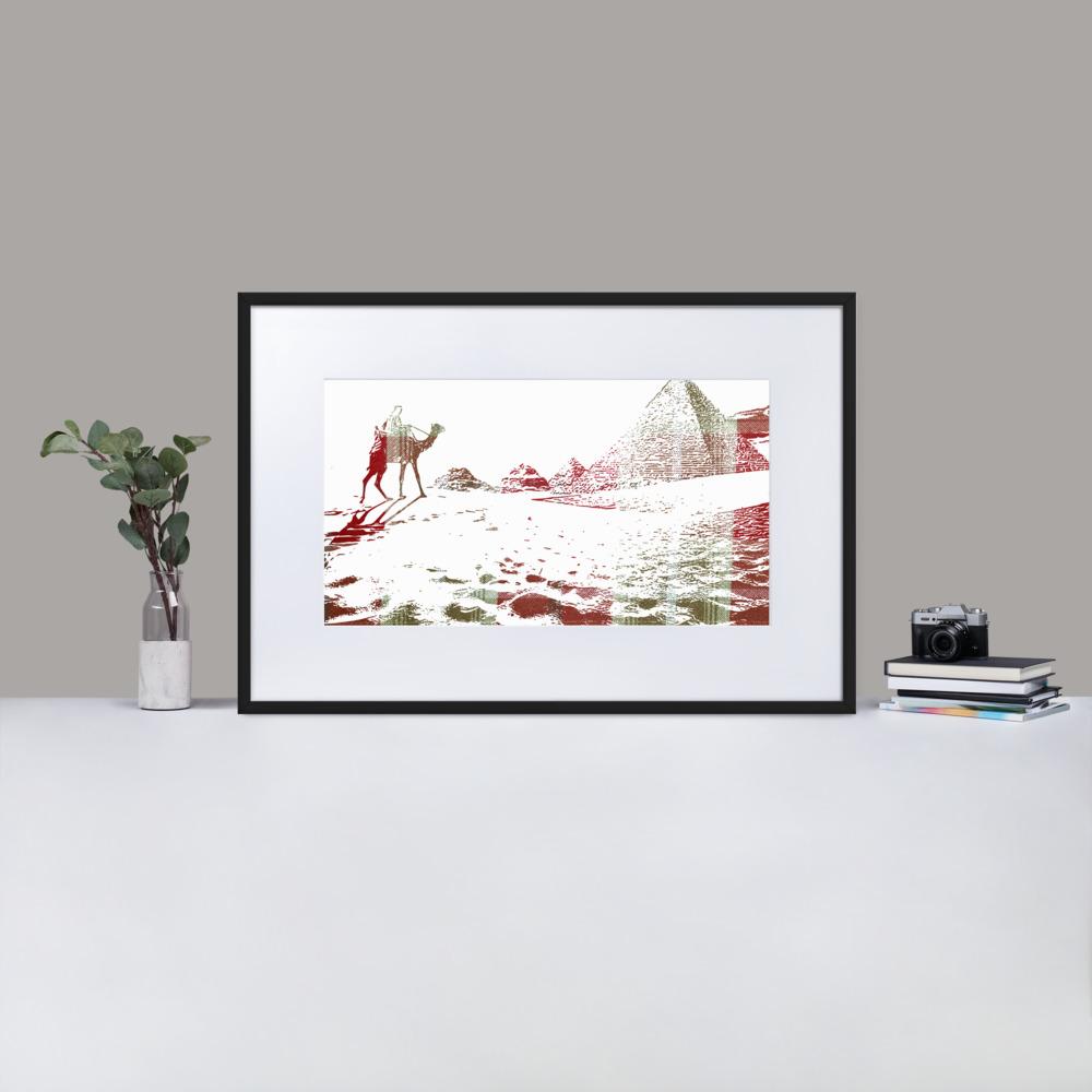 Sands of Egypt - Framed Print with Mat - Balmoral Check - GeorgeKenny Design