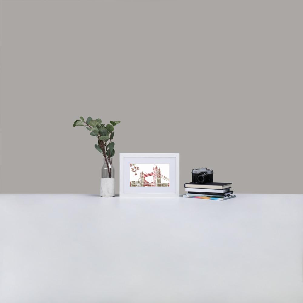 Tower Bridge London - Framed Print with Mat - Balmoral Check - GeorgeKenny Design