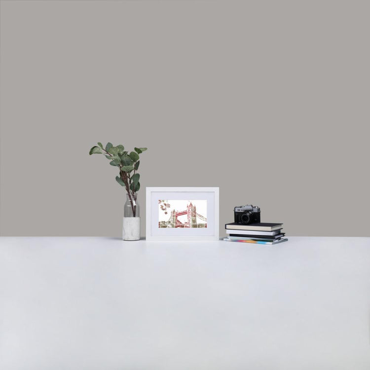 Tower Bridge London - Framed Print with Mat - Balmoral Check - GeorgeKenny Design