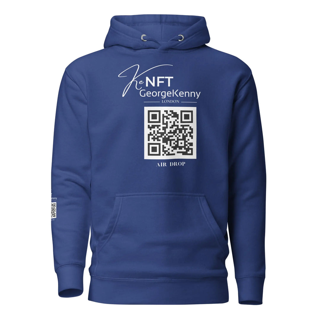 Unisex Hoodie NFT Art Air Drop White QR Logo GeorgeKenny Design