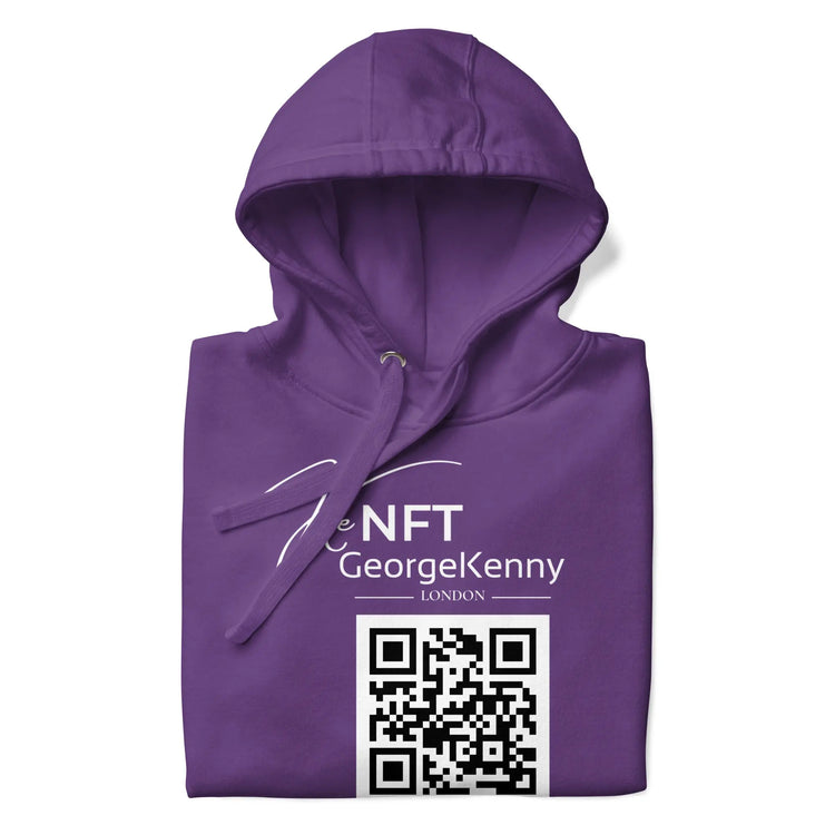 Unisex Hoodie NFT Art Air Drop White QR Logo GeorgeKenny Design