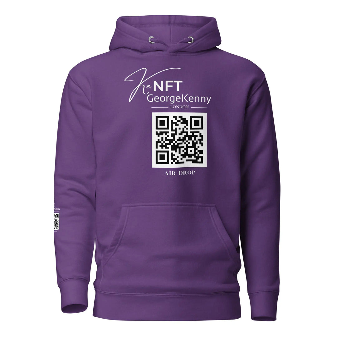 Unisex Hoodie NFT Art Air Drop White QR Logo GeorgeKenny Design